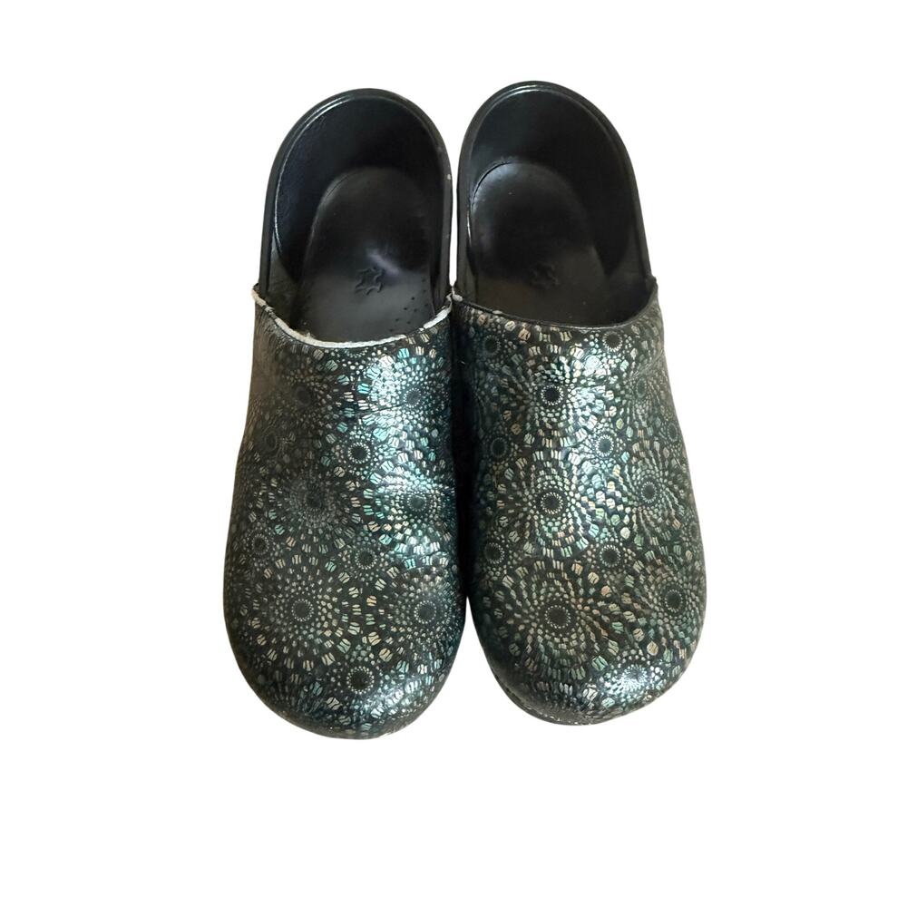 Dansko Professional Leather Clogs EU 40 Black Metallic Mosaic Comfort Shoes